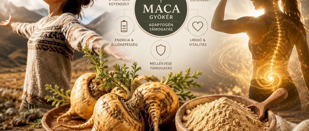 Maca gyökér: -adaptogén támogatás